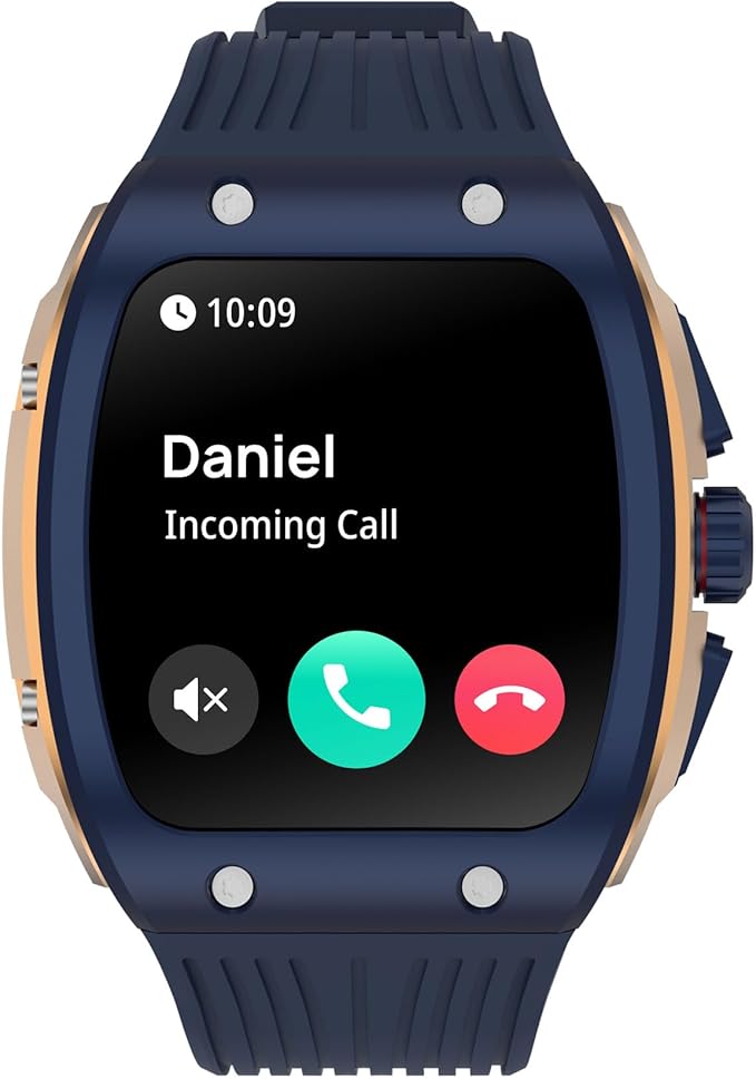 BRIBEJAT Smart Watches for Men, 1.76" HD Square Touchscreen with Heart Rate/SpO2/Sleep Monitor, Make/Answer Calls, 123 Sports Modes, IP68 Waterproof Fitness Watch for iPhone Android Compatible (Blue)