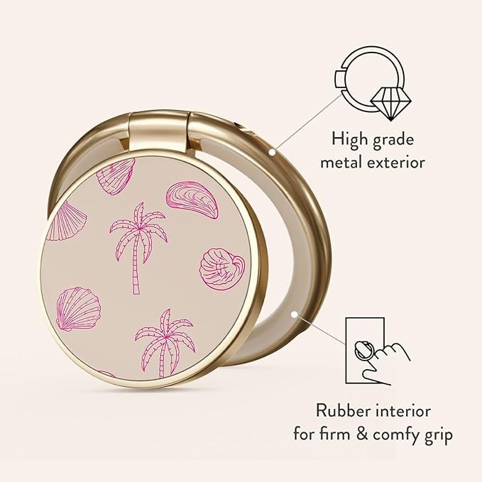BURGA Cell Phone Ring, Holder Grip and Stand - Finger Phone Grip for Back of Smartphone Case, Kickstand 360 Rotation, Universal Ring for iPhone Samsung Galaxy Huawei Google Pixel, Stylish Accessories