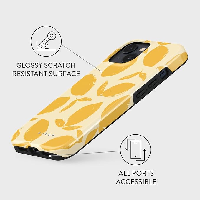 BURGA Phone Case for iPhone 15 - Cute, Trendy, Aesthetic, Pattern Phone Cover, Hard Shell Protection - fits Apple iPhone 15 Case for Women and Men