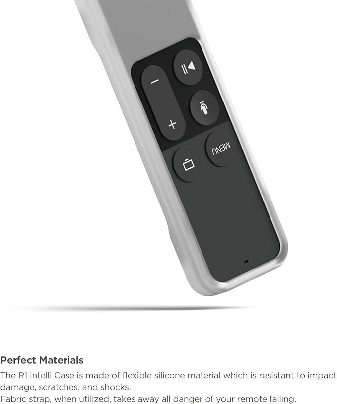 elago R1 Intelli Case [Clear White]-[Magnet Technology][Anti-Slip][Lanyard Included][Heavy Shock Absorption] Compatible with Apple TV Siri Remote 1st Generation