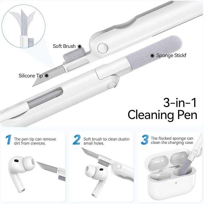 for AirPods Pro 2 Case Cute with Lock, Soft Clear Floral Case Cover for Apple AirPods Pro 2nd/1st Generation for Women Girly with Keychain Ring, with Phone Stand & Cleaning Kit -Blue Flower