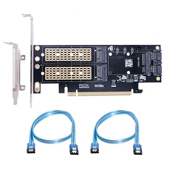 chenyang 3 in 1 M.2 NVME/NGFF/mSATA SSD to PCIe 3.0/4.0 X16 Motherboard SSD Upgrade Expansion Card Adapter