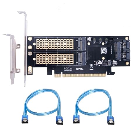 chenyang 3 in 1 M.2 NVME/NGFF/mSATA SSD to PCIe 3.0/4.0 X16 Motherboard SSD Upgrade Expansion Card Adapter