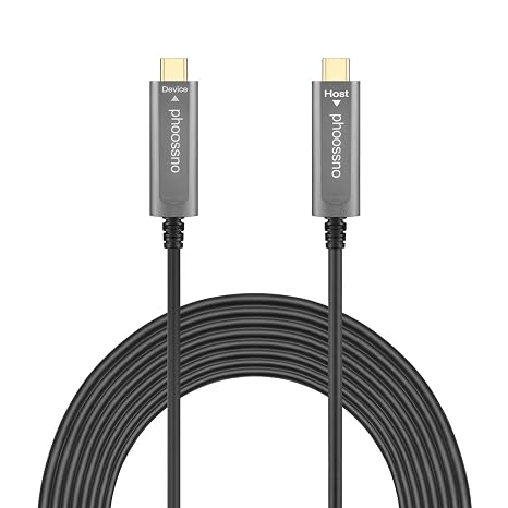 phoossno USB C to C Fiber Optic Cable 10Gbps 50FT Data Only for Camera