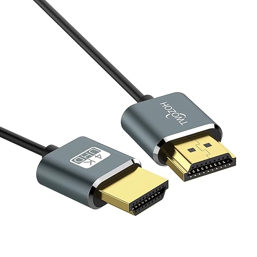 Twozoh Slim 4K HDMI Cable 1FT 5 Pack, Ultra Thin & Flexible Skinny HDMI to HDMI 2.0 Cord Support 4K/60HZ 18gbps Laptop, Monitor, PS5, PS4, Xbox One, Fire TV