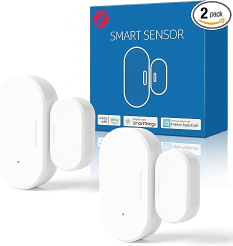 2 Pack Zigbee Door Sensor, Mini Smart Contact Sensor for Home Automation, Kid Safety, Compatible with SmartThings, Alexa, Home Assistant, Aeotec, Hubitat, Homey, Zigbee Hub Required
