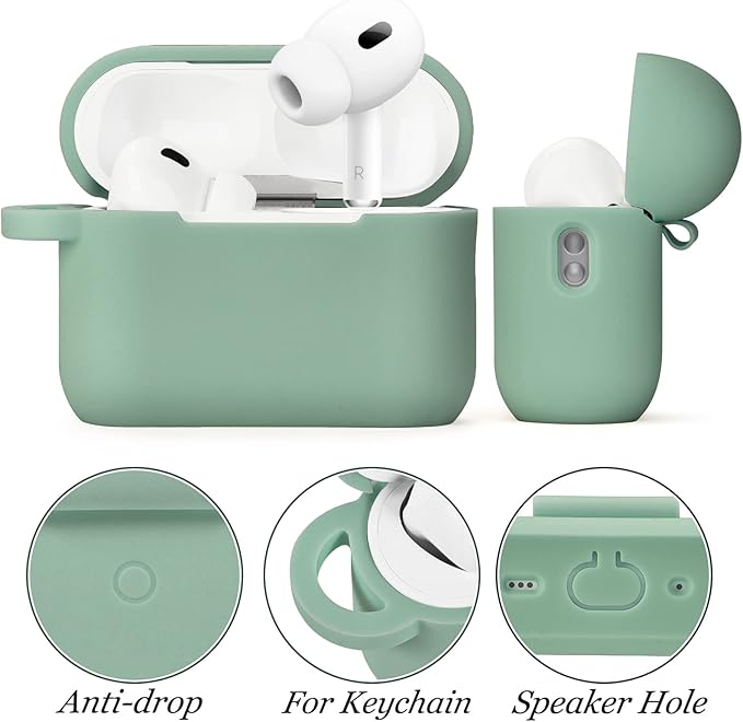 Case for Airpods Pro 1st 2nd Generation - VISOOM Airpods Pro 1/2 Cases Cover Women Silicone iPod Pro 2 Earbuds Wireless Charging Case Girl Bling Keychain for Apple Airpod Gen Pro 2