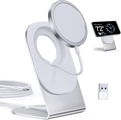 Magnetic Wireless Charger Mag-Safe Charger for iPhone 17/16/15/14/13/12 Series Convertible Magnet Wireless Charging Stand/Pad with 5ft Cable for iPhone and AirPods 2/3/Pro 2/Pro - Image 4