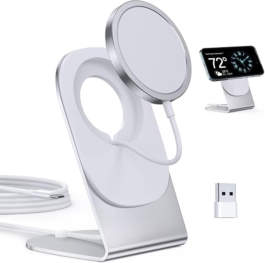 Magnetic Wireless Charger Mag-Safe Charger for iPhone 17/16/15/14/13/12 Series Convertible Magnet Wireless Charging Stand/Pad with 5ft Cable for iPhone and AirPods 2/3/Pro 2/Pro - Image 6
