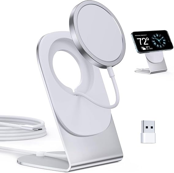 Magnetic Wireless Charger Mag-Safe Charger for iPhone 17/16/15/14/13/12 Series Convertible Magnet Wireless Charging Stand/Pad with 5ft Cable for iPhone and AirPods 2/3/Pro 2/Pro - Image 7