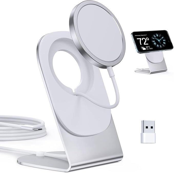 Magnetic Wireless Charger Mag-Safe Charger for iPhone 17/16/15/14/13/12 Series Convertible Magnet Wireless Charging Stand/Pad with 5ft Cable for iPhone and AirPods 2/3/Pro 2/Pro - Image 8