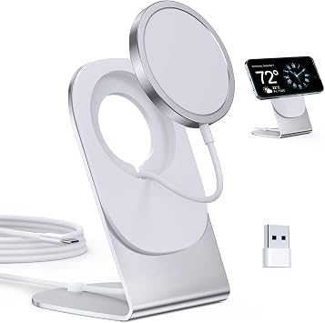 Magnetic Wireless Charger Mag-Safe Charger for iPhone 17/16/15/14/13/12 Series Convertible Magnet Wireless Charging Stand/Pad with 5ft Cable for iPhone and AirPods 2/3/Pro 2/Pro - Image 2