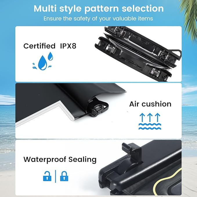 Paul Frank Floating Waterproof Phone Pouch - 2 Pack, [Up to 8.5''] Double Space IPX8 Waterproof Phone Case with Lanyard for iPhone 17 16 15 Pro Max, Cellphone Dry Bag for Beach Vacation Essentials