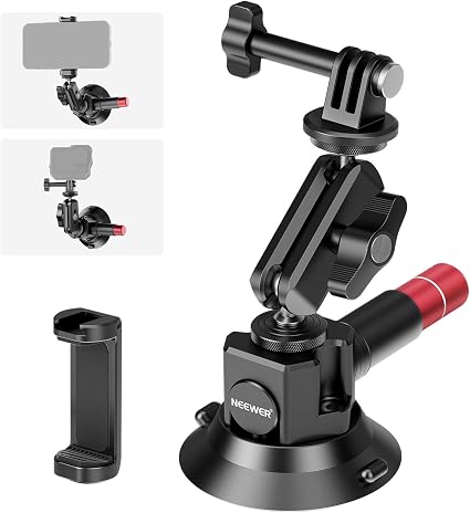 NEEWER 3" Suction Cup Camera Mount Bracket with Ball Head Magic Arm, CA104