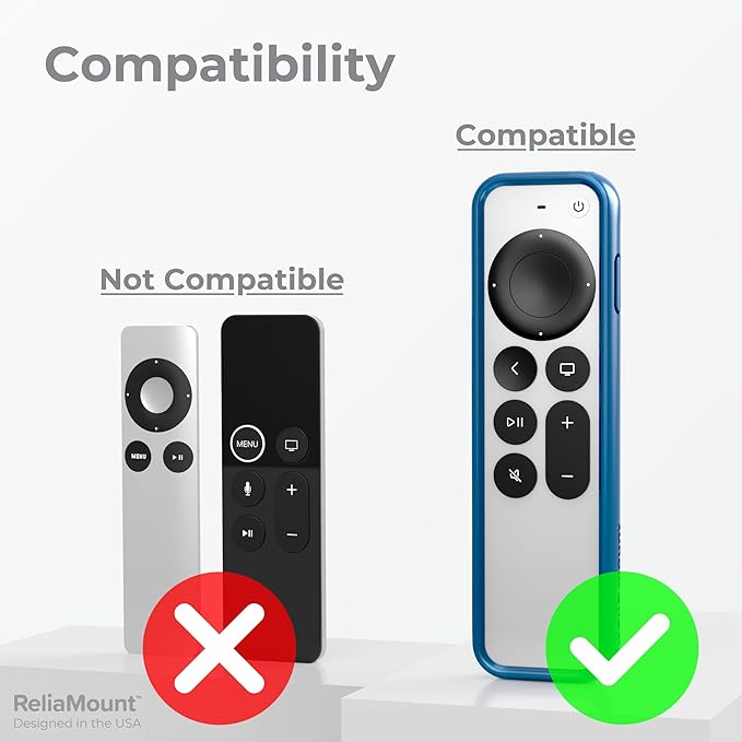 Case for Apple TV Remotes – Premium Drop Protection and Comfortable to Hold – Designed in USA (Premium Blue with Soft Microfiber Lining)
