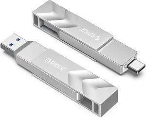 ORICO 512GB Portable Solid State Drive, 1050MB/s Dual-Port Rotating Metal External SSD with 90° Click-Stop, Reliable Storage for iPhone 16, 17 Series, Type-C Smartphone, Mac, Audio, Vehicle - A101 - Image 1