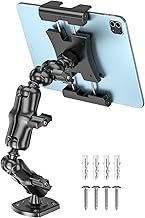 OHLPRO Heavy Duty Drill Base Tablet Mount for Car & Truck Dashboard Holder with 360 Adjustable 3-Stage Arm for 5-13" iPads Tablets & Phones Kindle, Mounting for Commercial Vehicles Boat Wall Desk