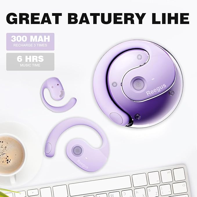 Wireless Earbuds Open Ear Buds Ows Bluetooth Headphones Outside Ear Wireless Hang-ing Headset IPX5 Waterproof Headset with Mic Bone Air Conduction Earbuds for Sports/Workout/Running
