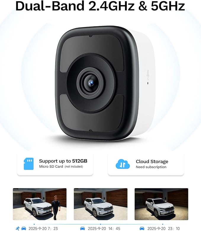 5MP 3K Smart Window Camera, Indoor Safeview Window Cameras for Home Security, 2.4G/ 5G Safe View Security Cameras with Color Night Vision, Person & Car Detection, 2 Way Talk, 24/7 Recording