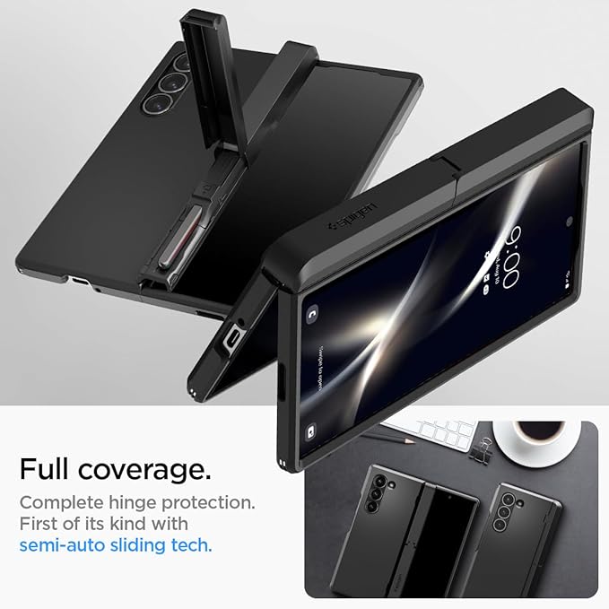 Spigen Tough Armor Pro P Designed for Galaxy Z Fold 6 Case (2024) [Hinge Protection] [Military-Grade Protection] - Black