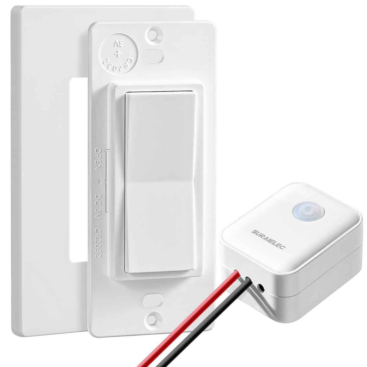 SURAIELEC Wireless Light Switch Receiver Kit, No Neutral Wire for Old Homes
