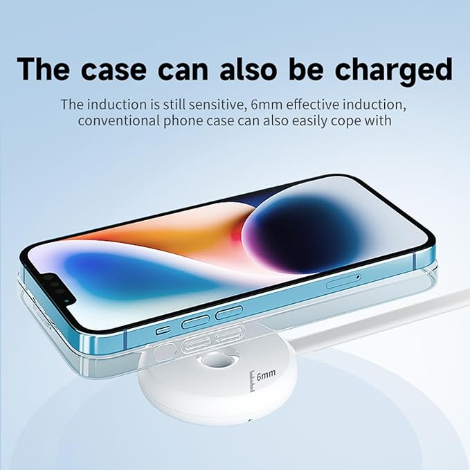 Qi2 Portable 15W Magnetic Charging Pad – Fast Wireless Charger for iPhone 16/15/14/13, AirPods, PD & QC Fast Charging, Includes USB-C Cable