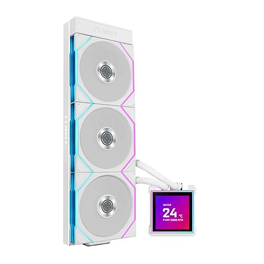 Lian Li Hydroshift II LCD-S 360TL ARGB Liquid CPU Cooler - 360mm AIO - 3.4" IPS LCD Square Screen - Daisy-Chain - Low-Noise - Intel LGA 1851/1700, AMD AM5/AM4-3X TL120 ARGB Fan - White (HS2LCDS36TW)