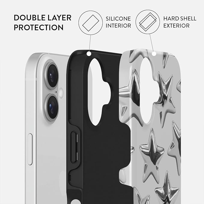 BURGA Phone Case for iPhone 16 - Cute, Trendy, Aesthetic, Pattern Phone Cover, Hard Shell Protection - fits Apple iPhone 16 Case for Women and Men