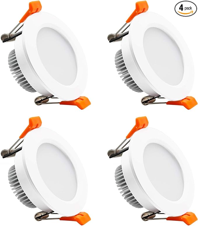 2 Inch LED Recessed Lighting, Dimmable LED Downlight 3W (35W Halogen Equivalent), CRI80+, 4000K Natural White Ceiling Light, Canless Recessed Light with LED Driver (4 Pack)