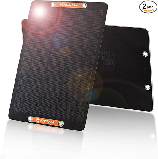 FlexSolar 2 Packs Mini USB Solar Panel Small 5V 6W Solar Chargers with High Performance Monocrystalline for Camera,Water Pump,Small Fan,Bicycle,Power Bank,Camping Lanterns