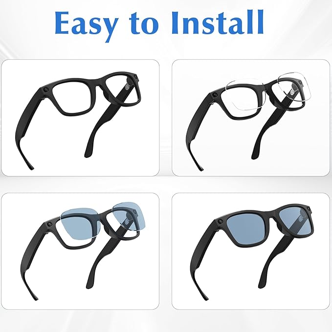 Replacement Lenses Compatible with Ray-Ban Meta Wayfarer RW4006 50mm Smart Glasses for Women Men-Non/Polarized Lenses