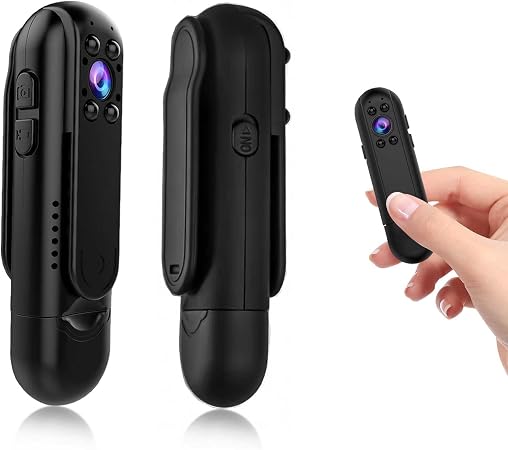 Mini Body Camera, Wearable Action Body Cam, Thumb Size Hands Recording Body Worn Camera, Portable Camcorder for Work Security