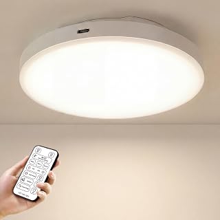 10,000mAh Rechargeable Radar Motion Sensor Ceiling Light with Remote, 7.68" Wireless LED Light No Wiring, 3 Color Temperatures, Dimmable Always-on Mode, Battery Powered for Shower Closet Shed Garage - Image 1