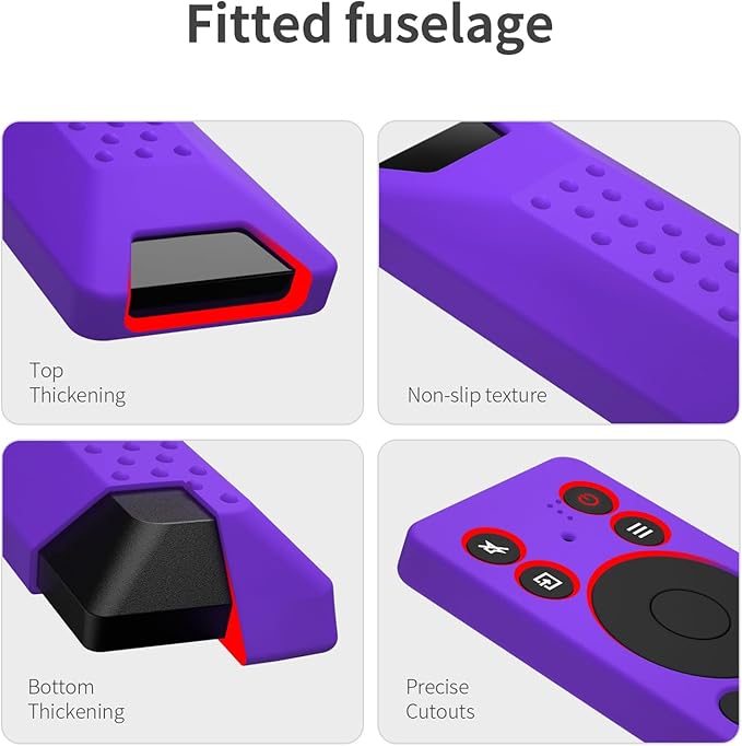 Silicone Cover for TCL RC813A Remote 2025 QM6K Series Remote Silicone Protective Skin Case Anti-Slip Cover with Lanyard(Purple)
