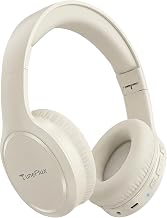 TuneFlux Bluetooth Headphones, 70H Playtime, Over-Ear, 3 EQ Modes-Beige - Image 1