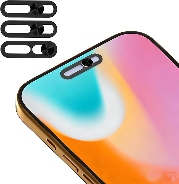 Front Camera Cover(3-Pack), Phone Webcam Protection Blocker Fit for iPhone 14Pro/14Pro Max/15/15Plus/15Pro/15Pro Max/16/16Pro/16Pro Max/17/17plus/17Pro/17 Pro Max, Protect Privacy and Security(Black)