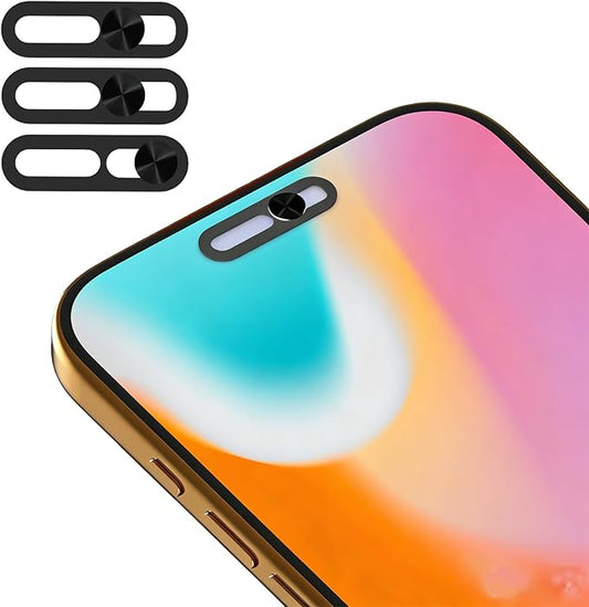 Front Camera Cover(3-Pack), Phone Webcam Protection Blocker Fit for iPhone 14Pro/14Pro Max/15/15Plus/15Pro/15Pro Max/16/16Pro/16Pro Max/17/17plus/17Pro/17 Pro Max, Protect Privacy and Security(Black)