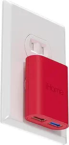 iHome Slim 2-Port USB Wall Charger, Flat Multiport Travel Plug Adapter