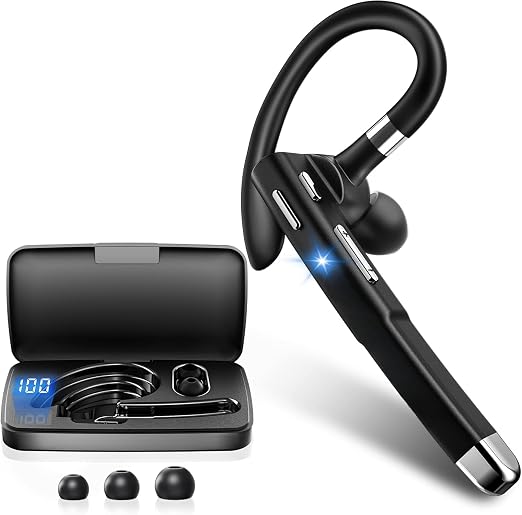 Bluetooth Headset with Mic for Office Wireless Bluetooth Earpiece for Work