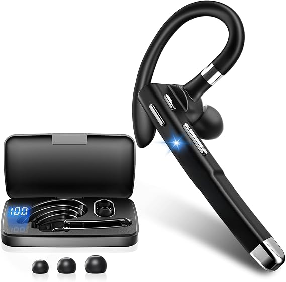 Bluetooth Headset with Mic for Office Wireless Bluetooth Earpiece for Work