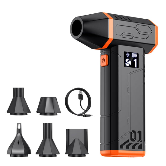Compressed Air Duster, Electric Air Duster 110000RPM with Led Light, Powerful LED Display Speed Adjustable Turbo Blower for Cleaning, Rechargeable Cordless Dusters for Home Car PC Computer Keyboard