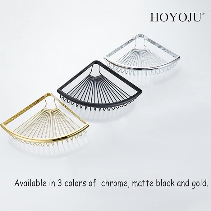 Corner Shower Basket Brass Shower Caddies for Bathroom Corner Caddy Bathroom Shelf Organizer Matte Black