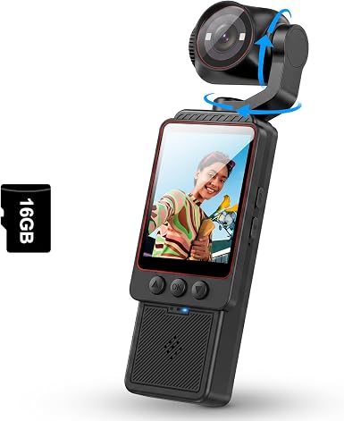 2K Vlogging Camera, Mini Camcorder, Portable Handheld Video Camera
