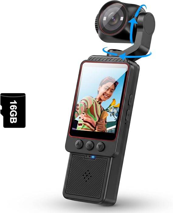 2K Vlogging Camera, Mini Camcorder, Portable Handheld Video Camera