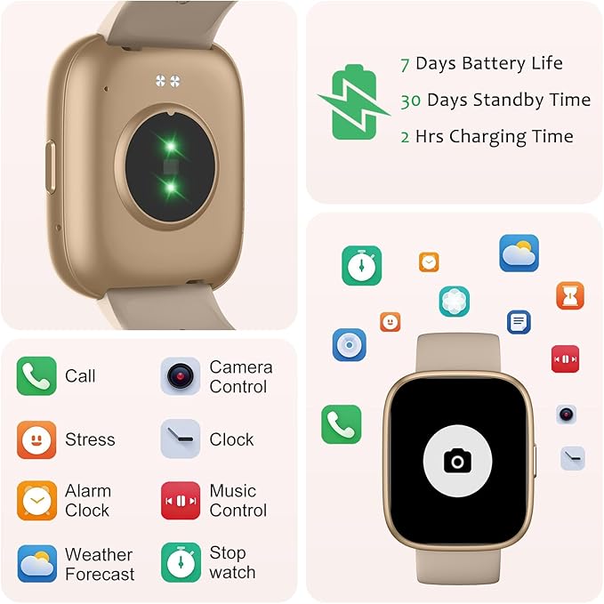 Smart Watch (Answer/Make Call) for iPhone&Android, 1.83" Smartwatches with Sleep Monitor Heart Rate Activity Tracking, IP68 Waterproof, Fitness Tracker 100+Sport, Reloj Inteligente 30 Day+Battery Life
