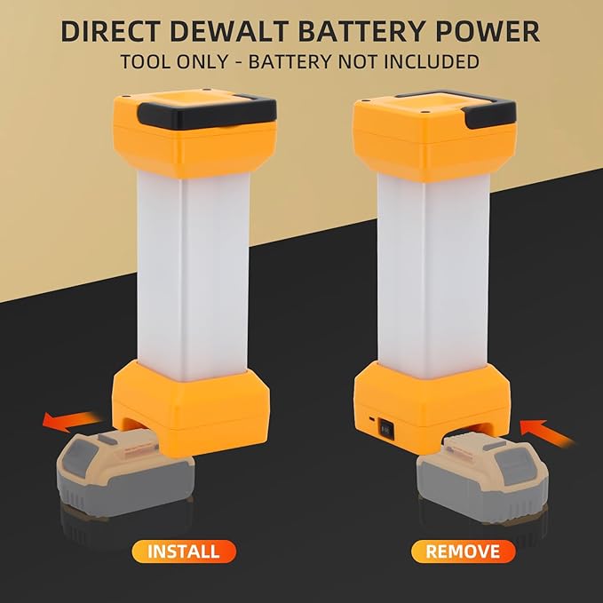 LED Work Light for DEWALT 20V Battery, 2900LM Outdoor LED Camping Lantern 360°, 2 Modes Portable Inspection Light for Car Repair,Workshop, Hide Hand and Type-C Charging Port