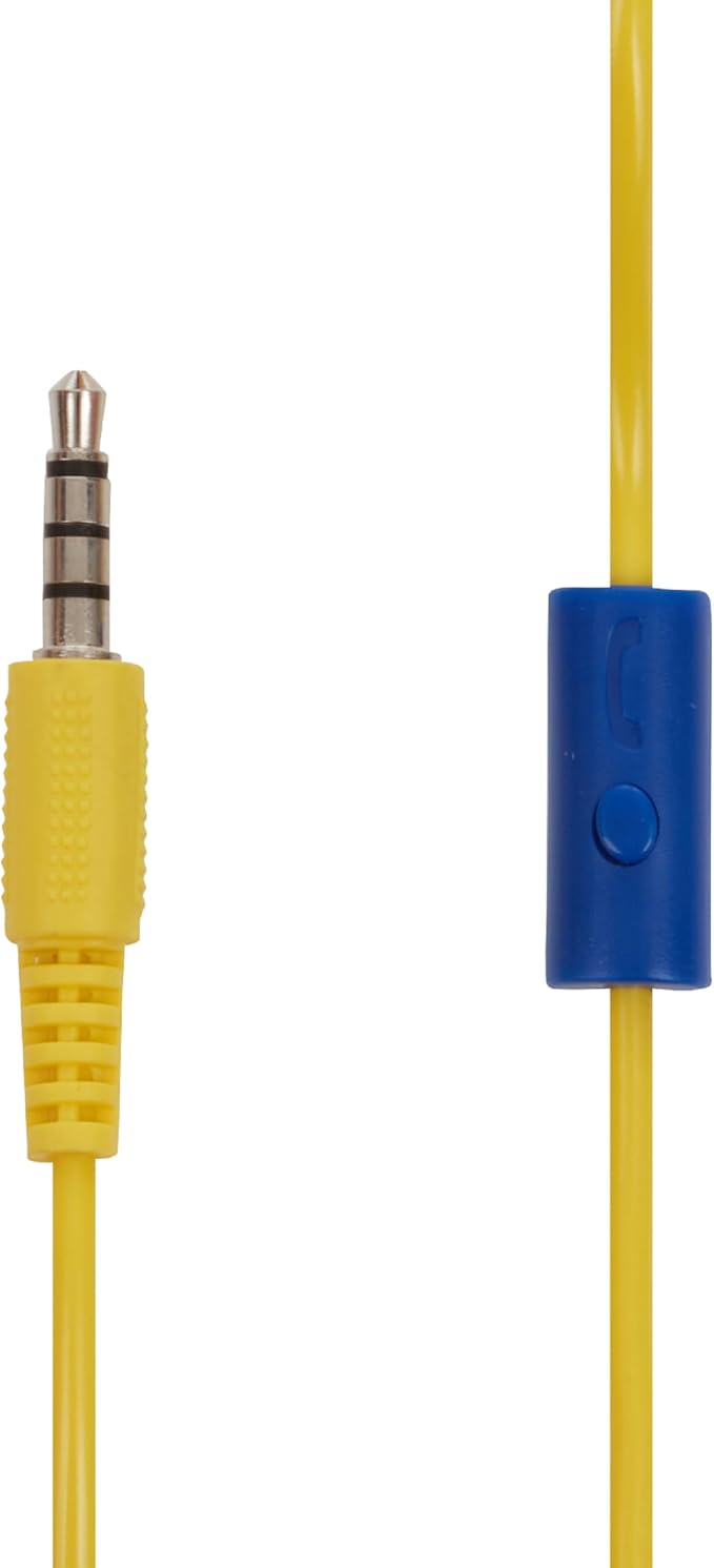 Altec Lansing Kid Safe Wired Headphones, Over Ear Headphones for Kids Ages 3-5, Volume-Limiting Toddler Headphones with Mic, Compact Foldable Kids Headphones with Cord, APA Approved (Blue/Yellow)