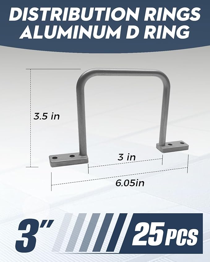 25 Pcs 3 Inch Distribution Rings Aluminum D Ring for Sorting Out Electric Cables, Cable Management, for Commercial and Residential Use, Silver, with A Pair of Gloves