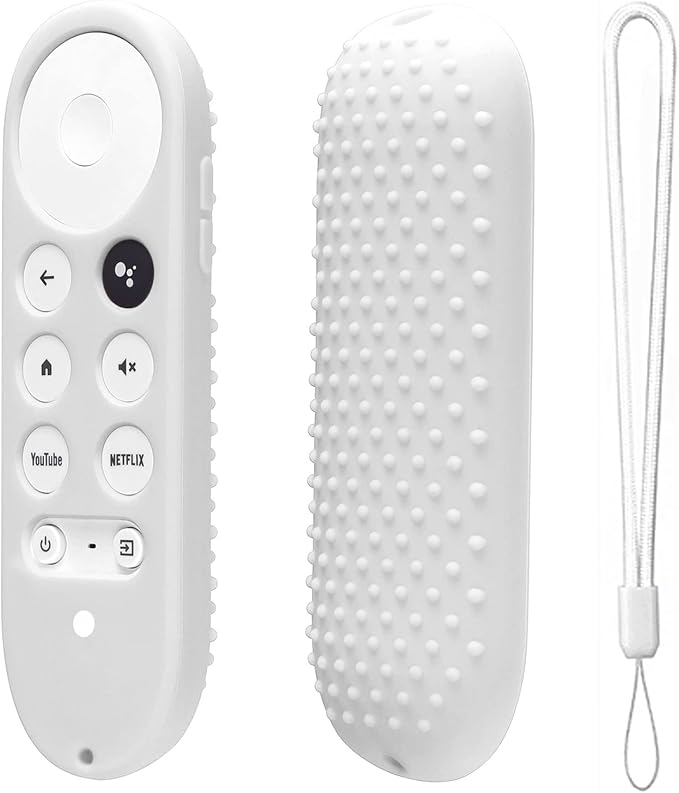 Silicone Case for Chromecast with Google TV 2020 Voice Remote Protective Cover for 2020 Chromecast Voice Remote(White)