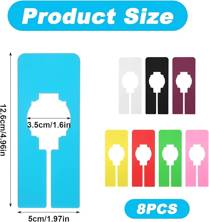8 Pcs Closet Dividers for Hanging Clothes,8 Colors Plastic Hanger Dividers Blank Labels Sorting Separator with Marker Pen Rectangle Clothing Rack Divider for Closet Clothing Racks Retail